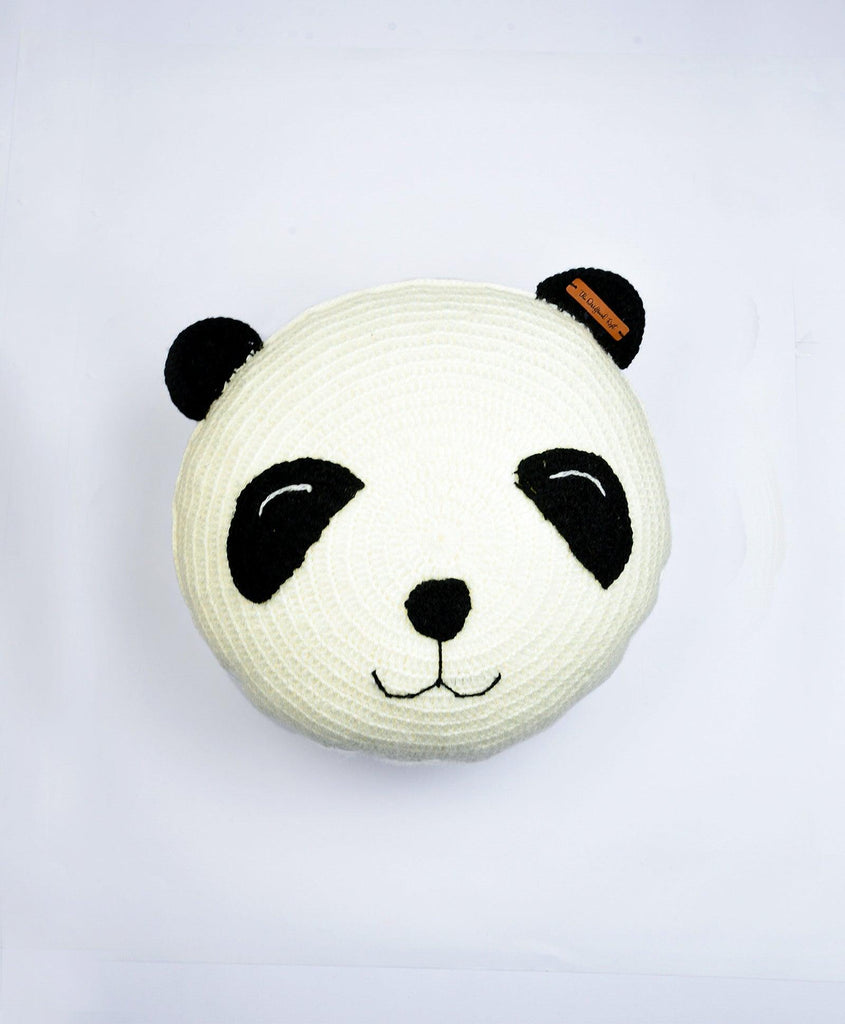 Panda Handmade Cushion- White & Black - The Original Knit