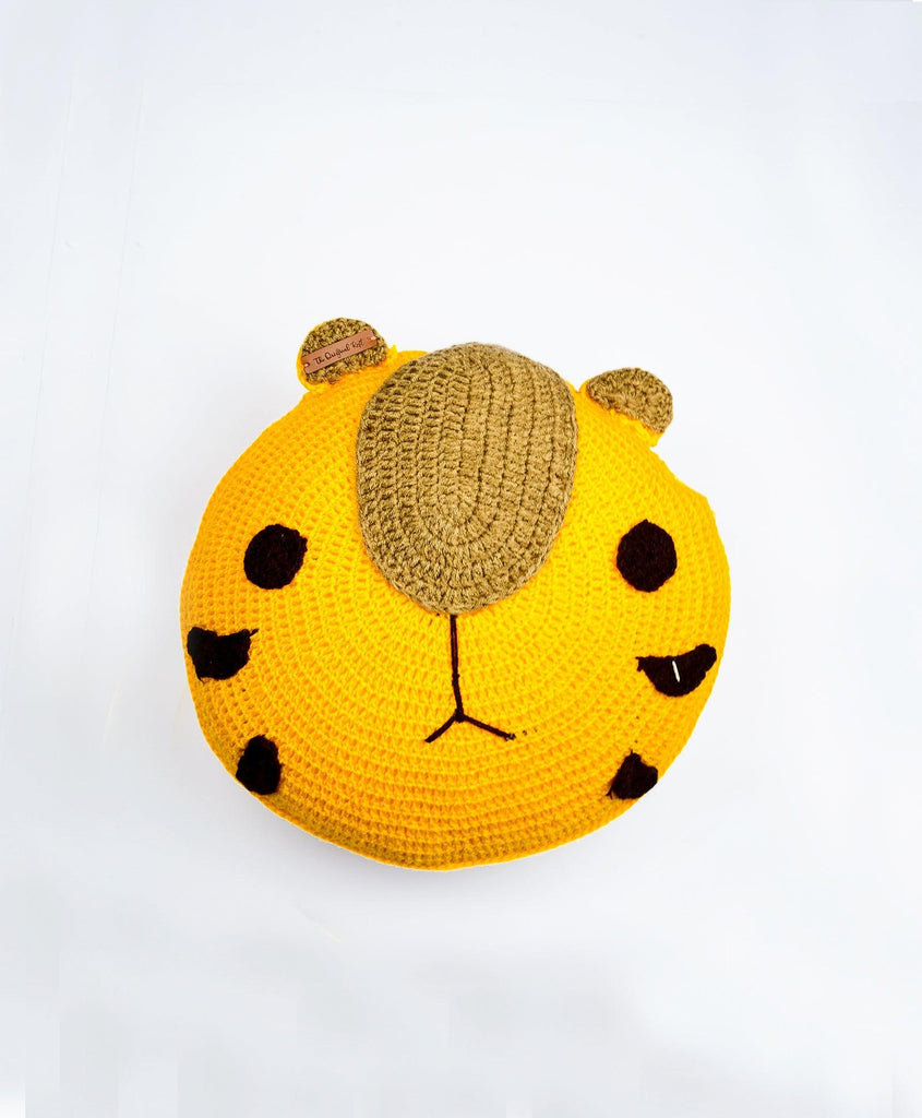 Round Tiger Cushion- Yellow