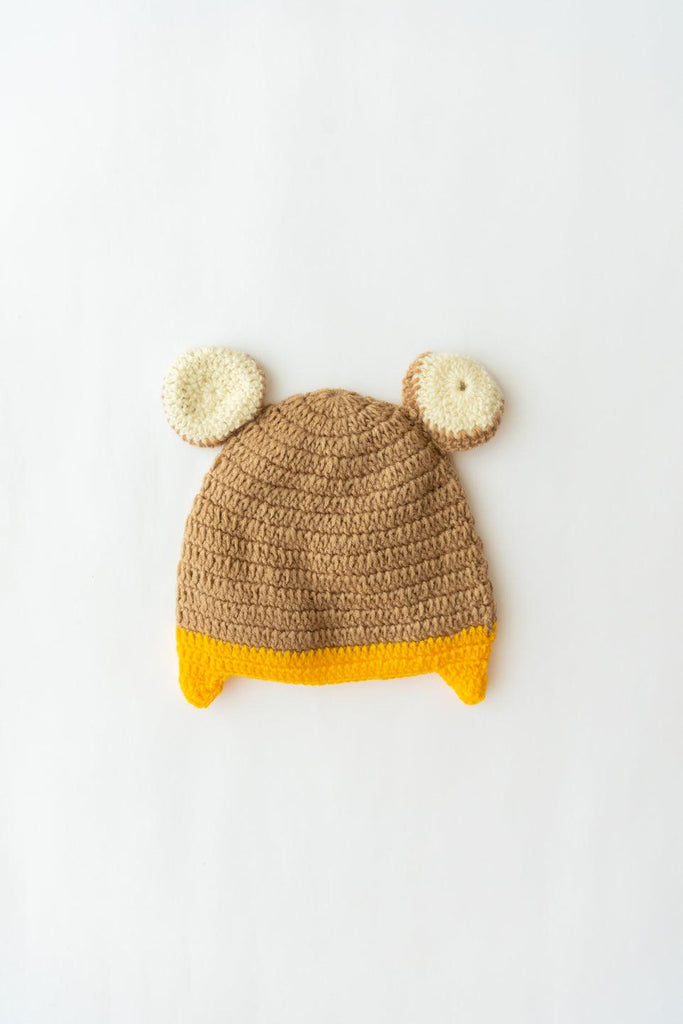 Handmade Teddy Cap- Beige & Yellow - The Original Knit