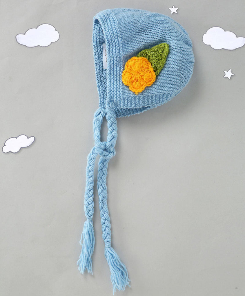 Knitted Flower Cap- Ice Blue - The Original Knit