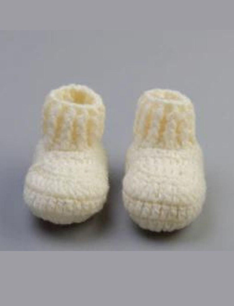 Handmade Minimalist Booties- Off White - The Original Knit
