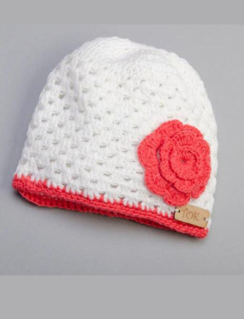 Flower Cap- White - The Original Knit
