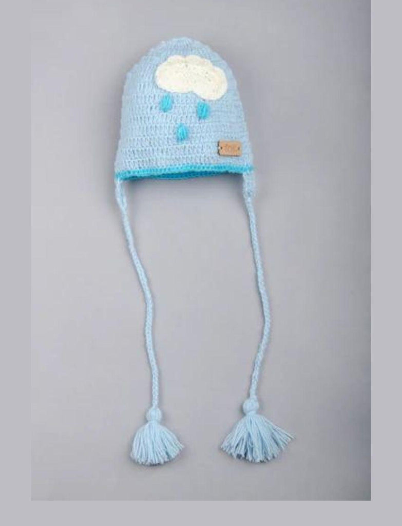 Crochet Cloud & Rain Cap- Ice Blue