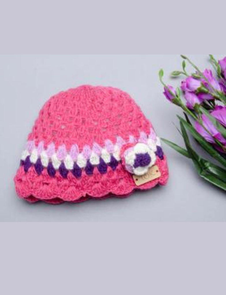 Crochet Flower Cap- Magenta