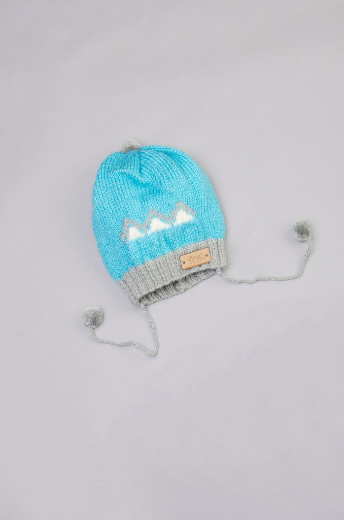 Patterned Cap- Blue - The Original Knit